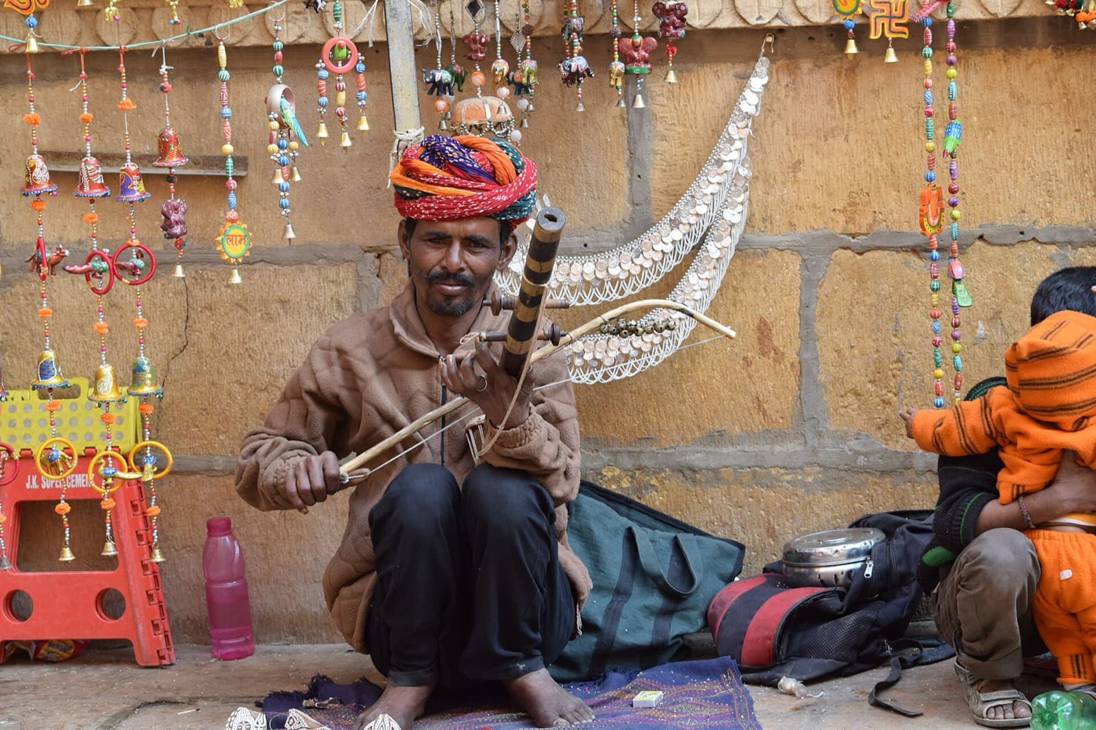 Live Folk Music during a cultural evening at MaruWagarh Desert Resort
